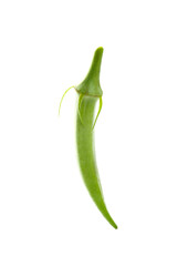 fresh okra isolated on a white background