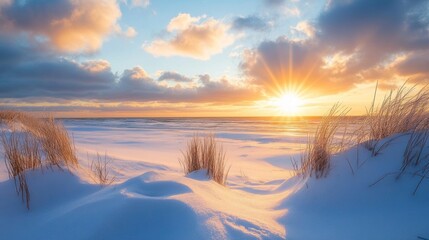 Winter Sunset Beach