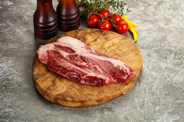 Raw beef chuck roll steak