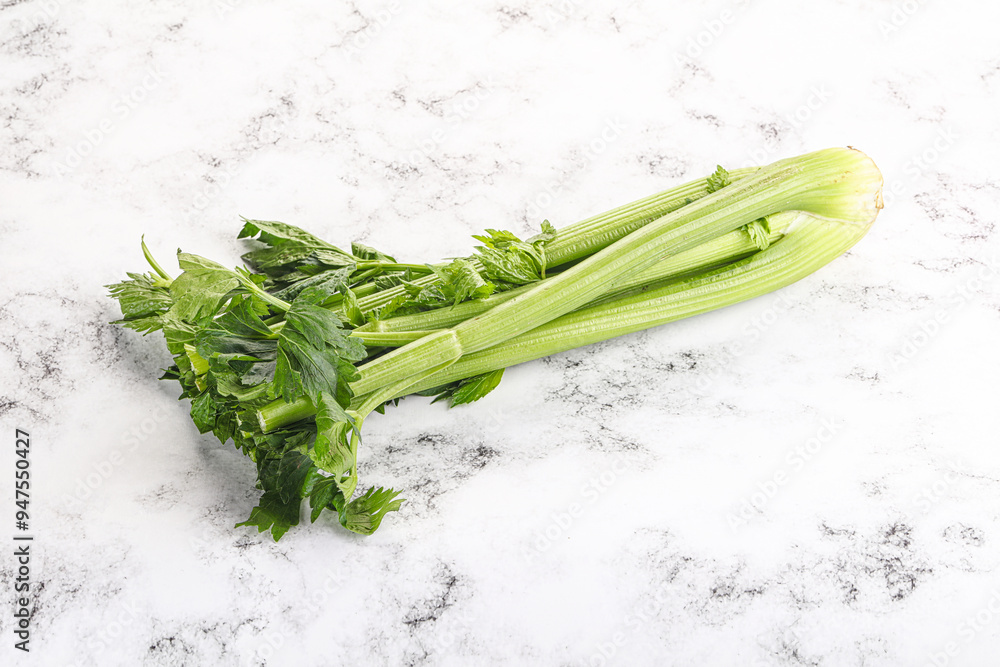 Poster Vegan cuisine - celery stems with leaf