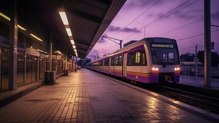 Fototapeta premium Train Station at Dusk