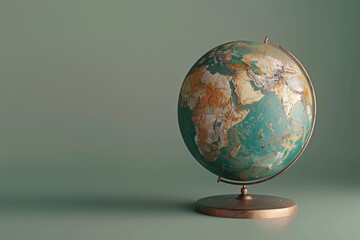 A decorative globe showing continents and oceans, symbolizing geography and exploration.
