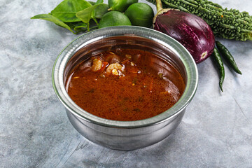 Spicy and Sour Soup with Prawns