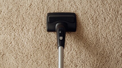 Efficient Dirt Removal from Beige Carpet with Modern Vacuum Cleaner
