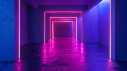 Fototapeta premium Neon Light Corridor