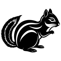 Chipmunk Black Silhouette Black Vector