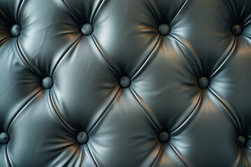 Naklejka premium Elegant saturated glossy grey leather texture of sofa chair is background