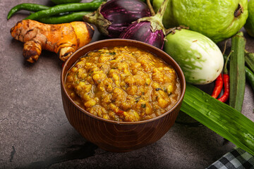 Indian cuisine Dal Tadka soup