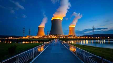Nuclear safety features in a fission plant, focusing on energy control and atomic regulation © Thanadol