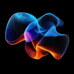 Fototapeta premium Fluid vector design of air flow, abstract set, dynamic lines