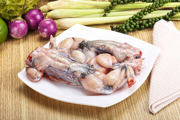Delicous fresh raw uncooked frog