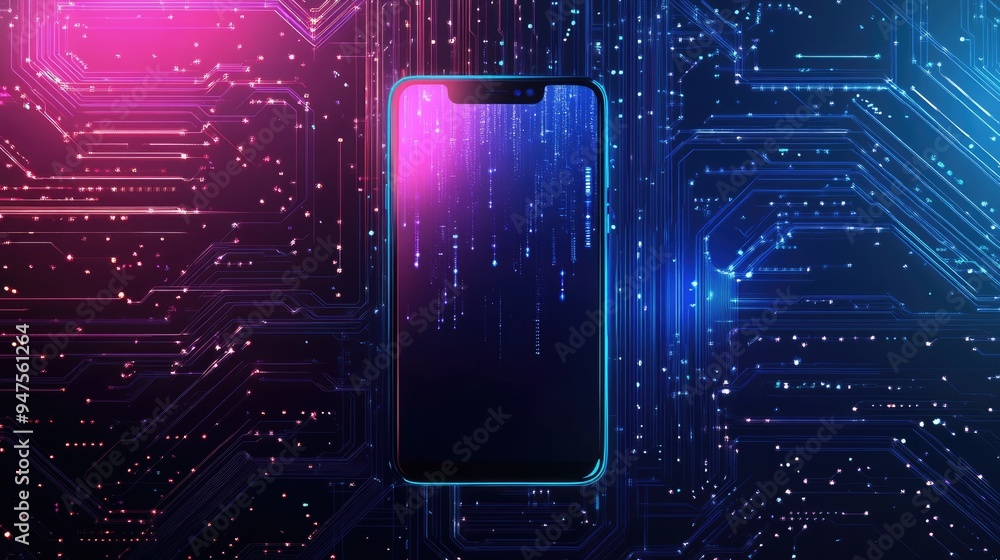 Poster a smartphone displays an open padlock icon amidst circuitry and data streams, highlighting the impor