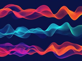 Set of dynamic air vectors, abstract lines, modern flow element