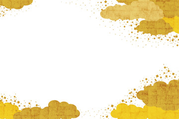 和の背景　すやり霞 　金箔　雲