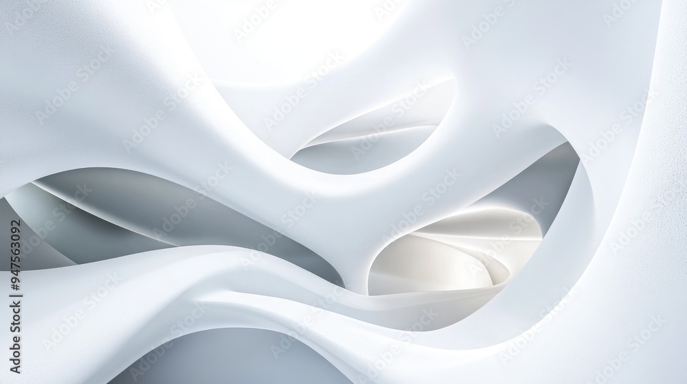 Poster smooth white abstract architecture background 3d rendering and illustration
