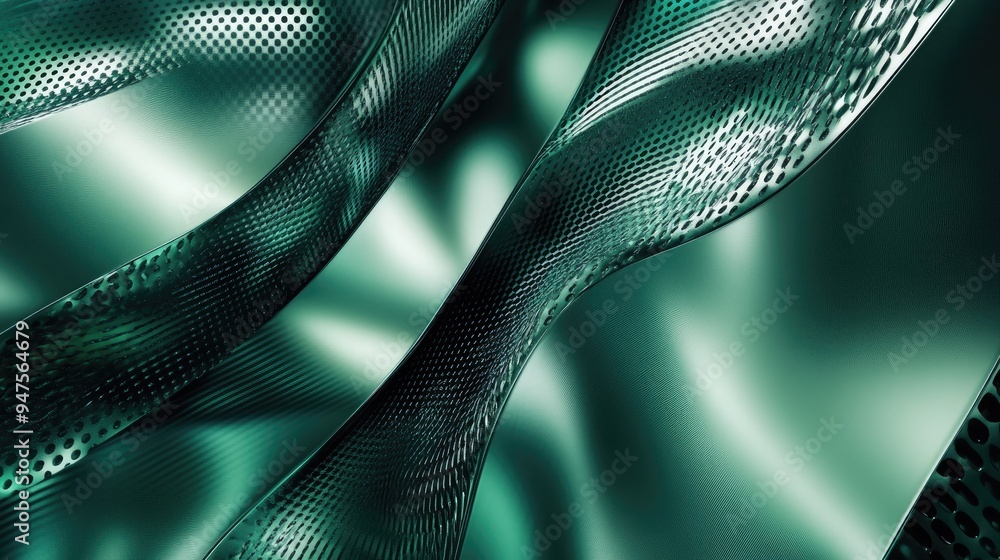 Poster green metallic backdrop 3d visualization 3d rendering