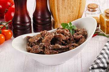 Stew beef slices with gravy