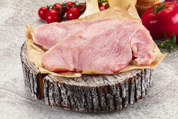 Raw uncooked turkey fillet steak