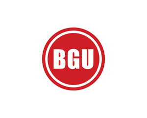 BGU logo design vector template. BGU