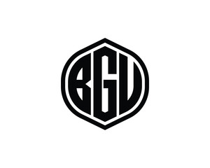 BGU logo design vector template. BGU