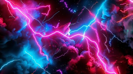 Abstract Neon Paint Splashes