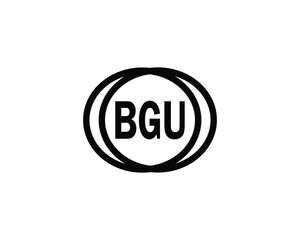 BGU logo design vector template. BGU