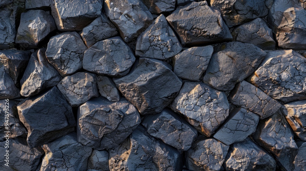 Aufkleber high-resolution continuous texture of a black stone fragment