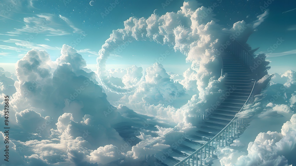 Canvas Prints Stairway to Heaven in the Clouds.