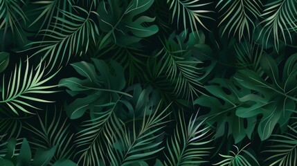 Tropical Leaves Seamless Pattern