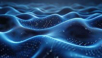 Abstract Digital Blue Wave Background