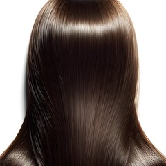 Fototapeta premium Healthy Shiny Straight Brown Hair Isolated on White Background