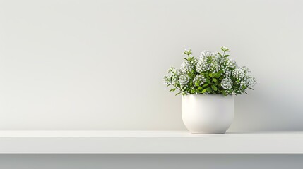 Simple White Shelf with Orange Flowers