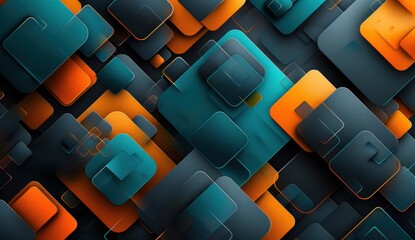 Abstract Geometric Pattern with Overlapping Squares