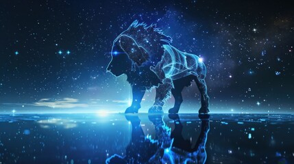 Naklejka premium Constellation Lion