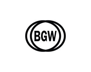 BGW logo design vector template. BGW