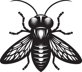 Beautiful firefly insect silhouette illustration isolated on a white background