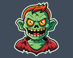 halloween zombie  sticker and t shirt design vector illustration