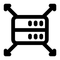 deployment, database, launching, release, computer outline icon