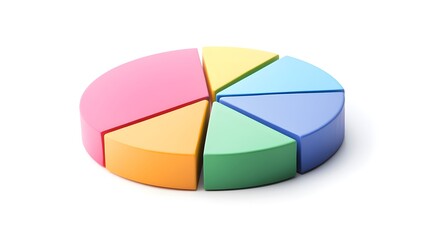 Colorful Pie Chart Diagram for Business Data Analysis and Financial Planning