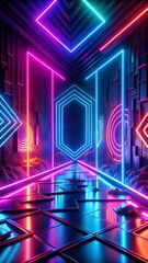 Neon Light Futuristic Background