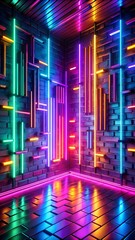 Obraz premium Neon Light Futuristic Background