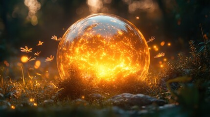 Glowing Orb in Forest