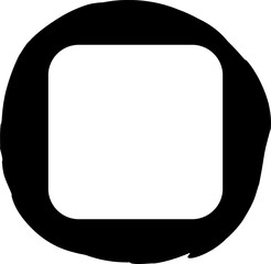 Circle brush frames with rounded square border layout