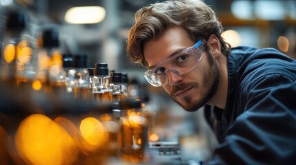 Focused Worker in Industrial Setting