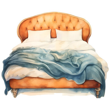 recommend clip art: simple clip art of bed,watercolor illustration
