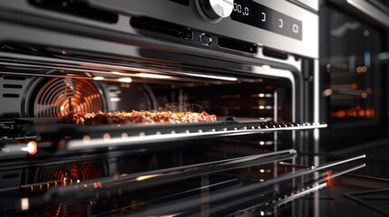 Obraz premium Roast Chicken in Modern Oven