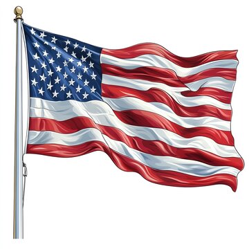 recommend clip art: American flag waving proudly on a flagpole.