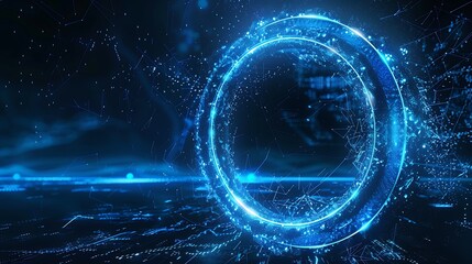 Obraz premium Abstract Glowing Blue Ring