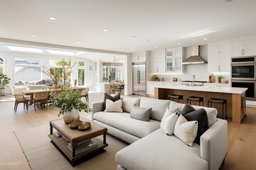 Fototapeta premium Ultra modern living room designed to be a virtual gallery for your personal art 