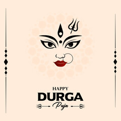 This beautiful and attractive banner for Hindu mythological event Happy Durga Puja.